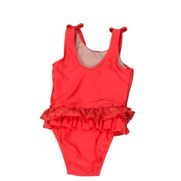 Girl's 18 Month Swimsuit One-Piece Cat & Jack Ruffles Floral - Picture 2 of 2